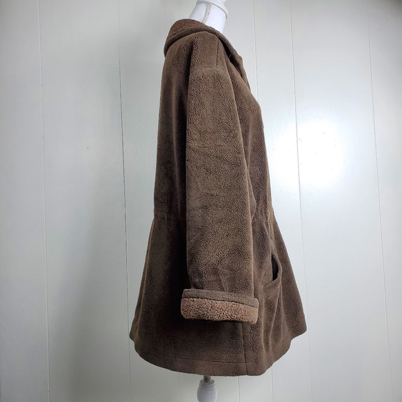 Talbots brown fleece coat size large - Picture 6 of 10